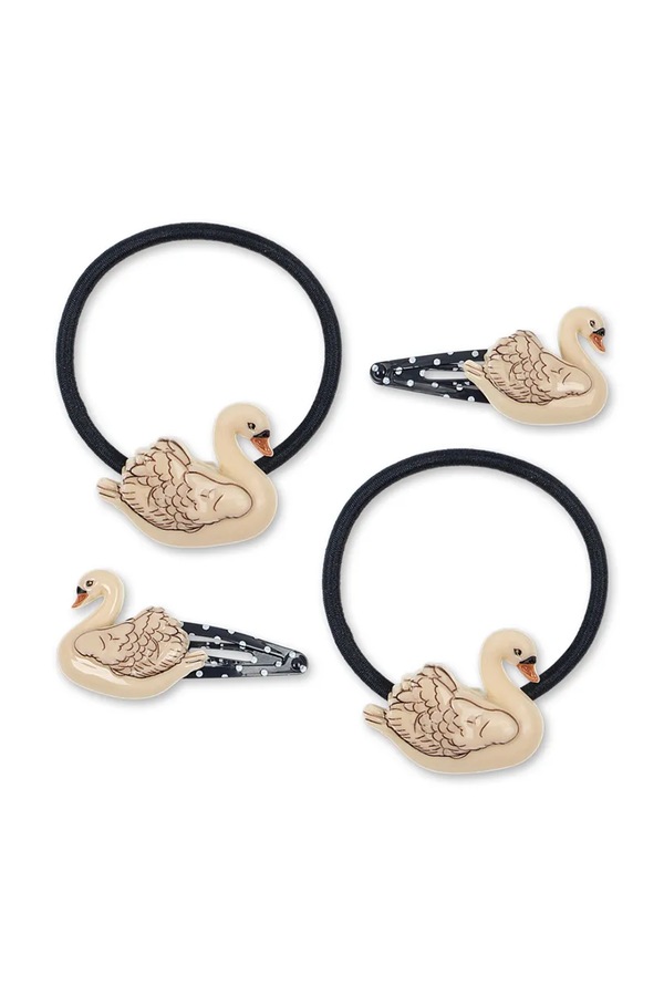 Дитячий 4 PACK SWAN HAIR CLIP AND ELASTIC 2 шт. Konges Sløjd