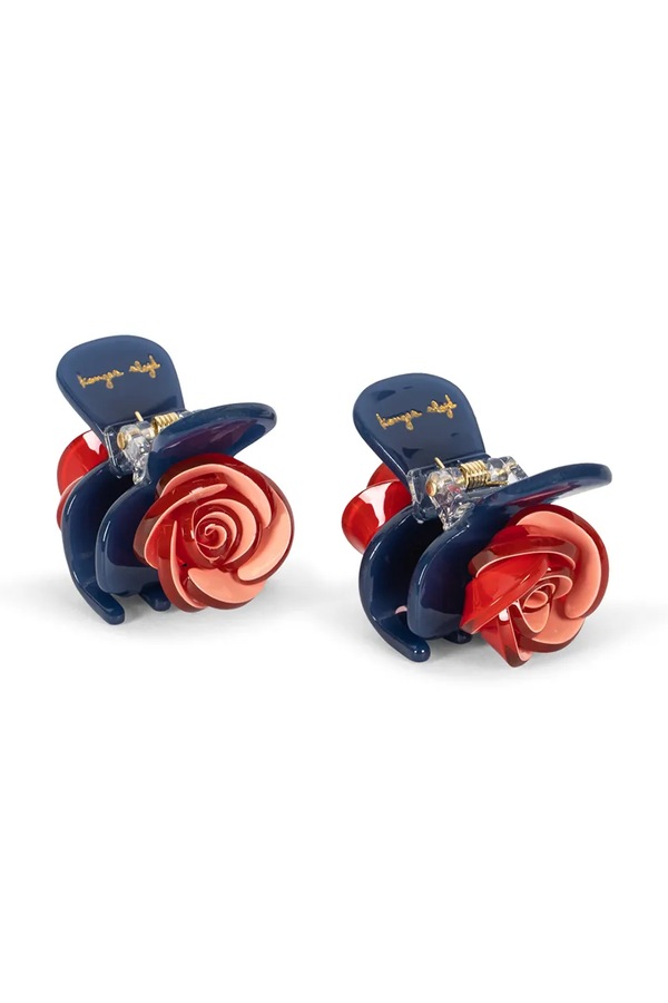 Шпильки для волосся дитячі 2 PACK ROSE HAIR CLAW SMALL 2 шт. Konges Sløjd колір темно-синій фото 2