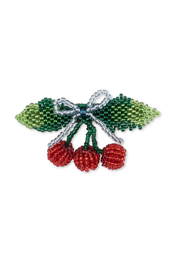 Шпилька для волосся дитяча Konges Sløjd BEADED CHERRY BOW BIG HAIR CLIP фото 2