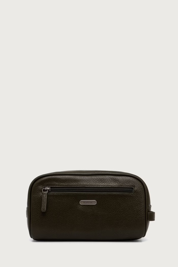 Косметичка чоловіча шкіряна Barbour колір зелений