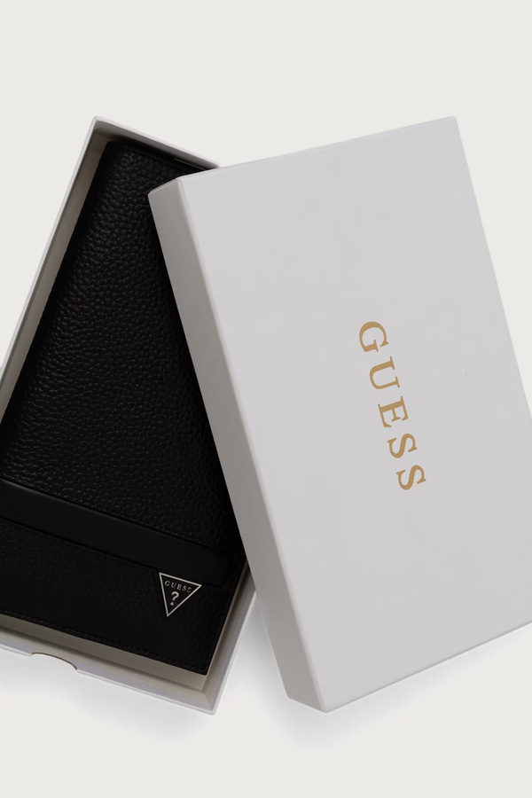 Обкладинка на паспорт чоловіча шкіряна Guess MONACO колір чорний фото 4