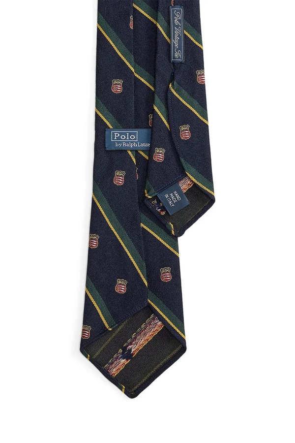 Краватка чоловіча з додаванням шовку Polo Ralph Lauren колір темно-синій