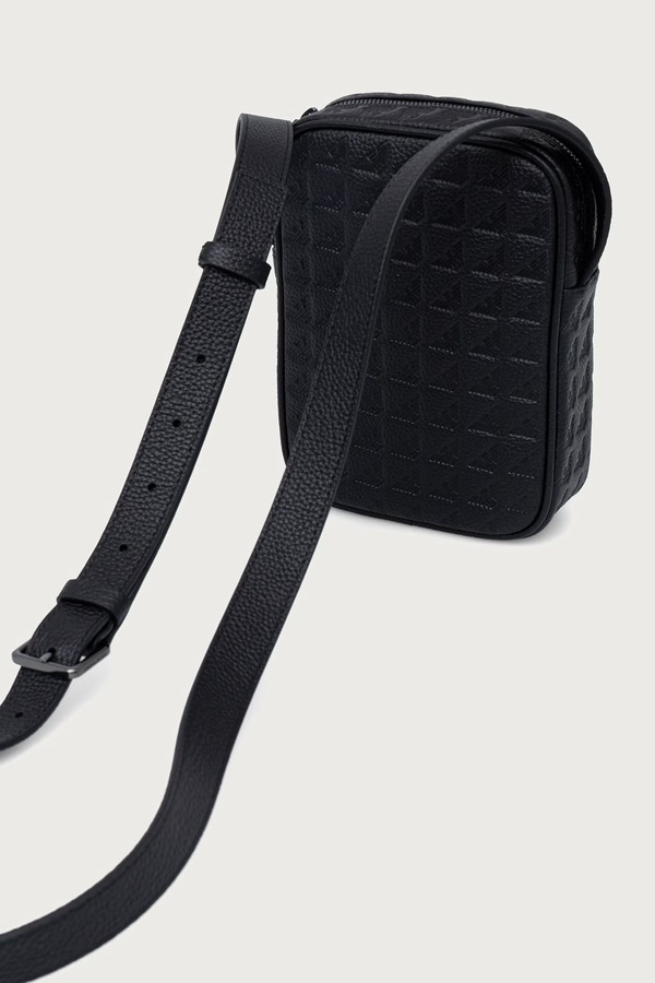 Сумка чоловіча шкіряна Emporio Armani колір чорний