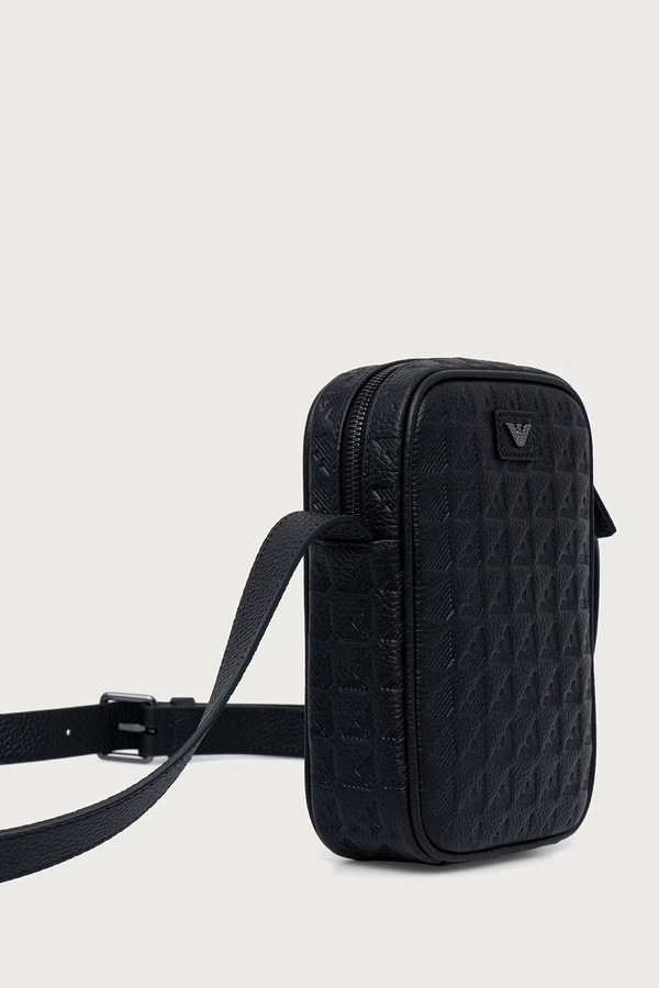 Сумка чоловіча шкіряна Emporio Armani колір чорний фото 2