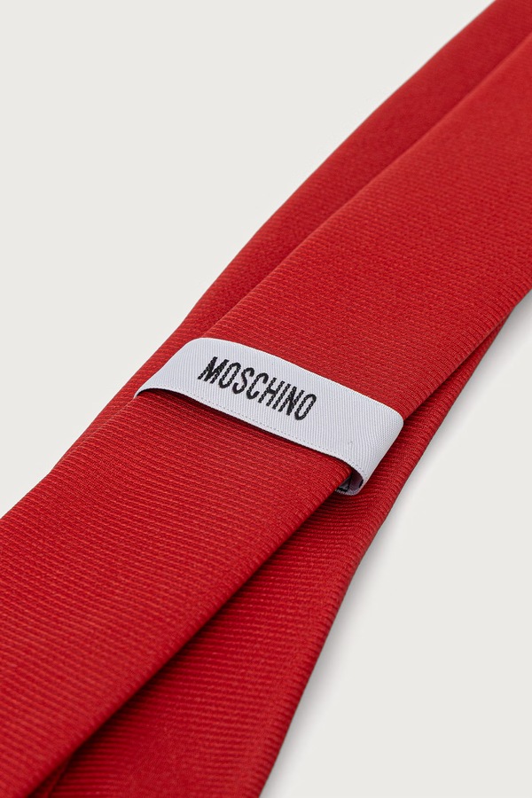 Краватка чоловіча шовкова Moschino колір червоний фото 2