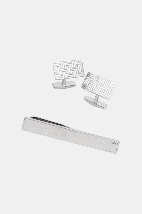 Застежки для манжет мужские BOSS B-TEXTUREDSET-TIE