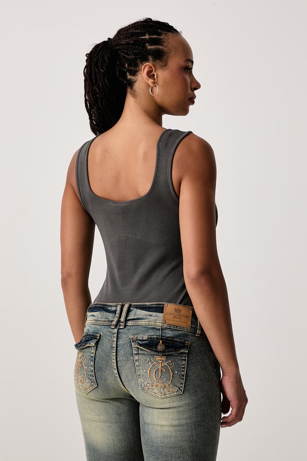 Боді жіноче бавовняне з еластаном Karl Lagerfeld Jeans колір сірий фото 3