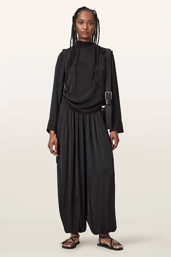 Блузка жіноча AllSaints LESLIE колір чорний фото 2