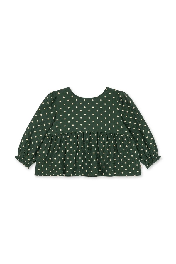 Блузка детская хлопковая с эластаном Konges Sløjd ELIN BOW BLOUSE GOTS цвет зеленый