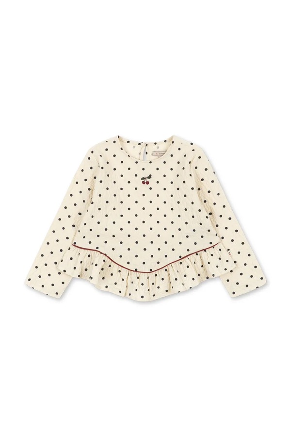 Блузка с рюшами детская хлопковая с эластаном Konges Sløjd ELIN BLOUSE GOTS цвет белый