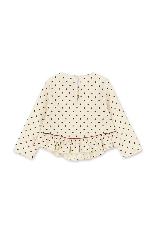 Блузка с рюшами детская хлопковая с эластаном Konges Sløjd ELIN BLOUSE GOTS цвет белый фото 2