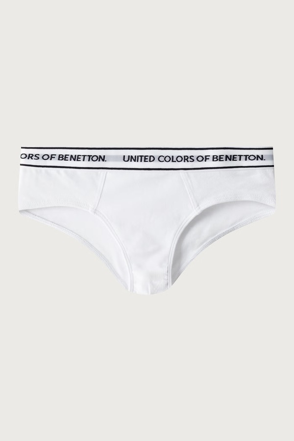 Трусики дитячі бавовняні з еластаном 2 шт. United Colors of Benetton колір білий