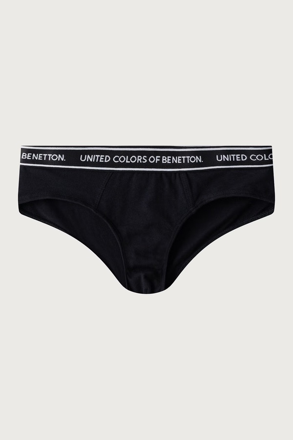 Трусики дитячі бавовняні з еластаном 2 шт. United Colors of Benetton колір чорний