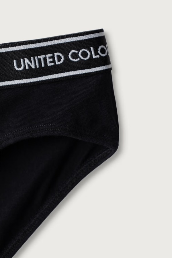 Трусики дитячі бавовняні з еластаном 2 шт. United Colors of Benetton колір чорний фото 2