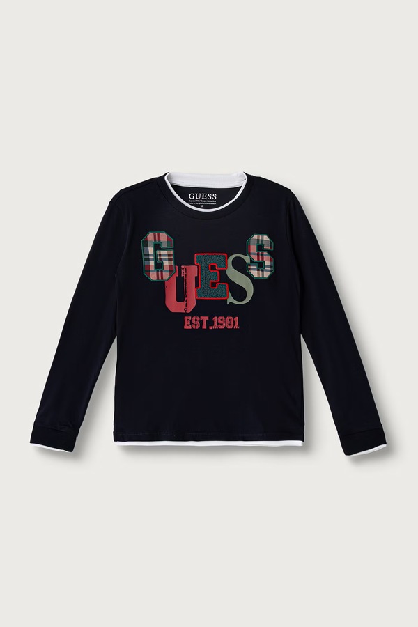 Піжама дитяча бавовняна Guess колір темно-синій