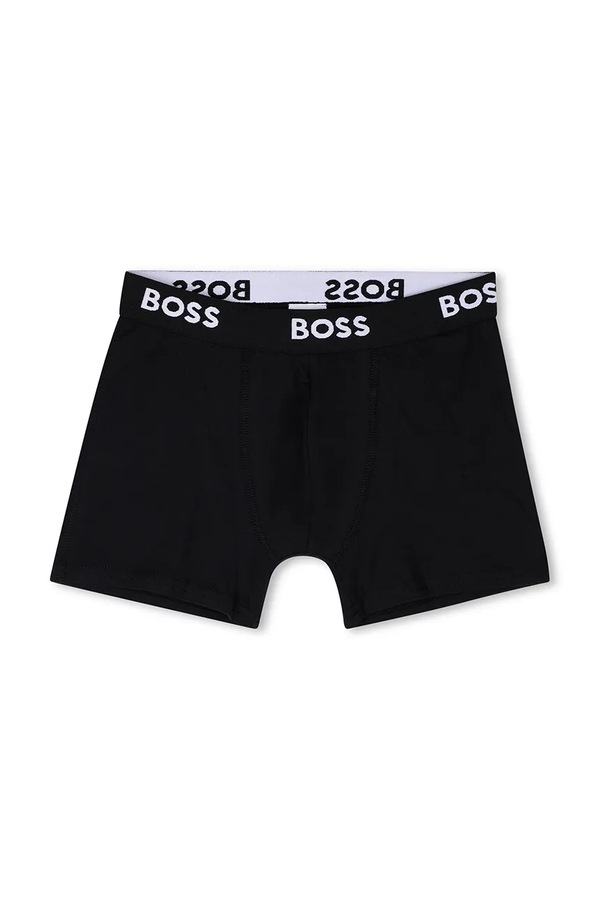 Облягаючі боксери дитячі з бавовною 3 шт. BOSS колір чорний