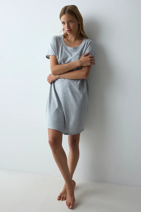 Нічна сорочка жіноча бавовняна Triumph Nightdresses колір сірий фото 3