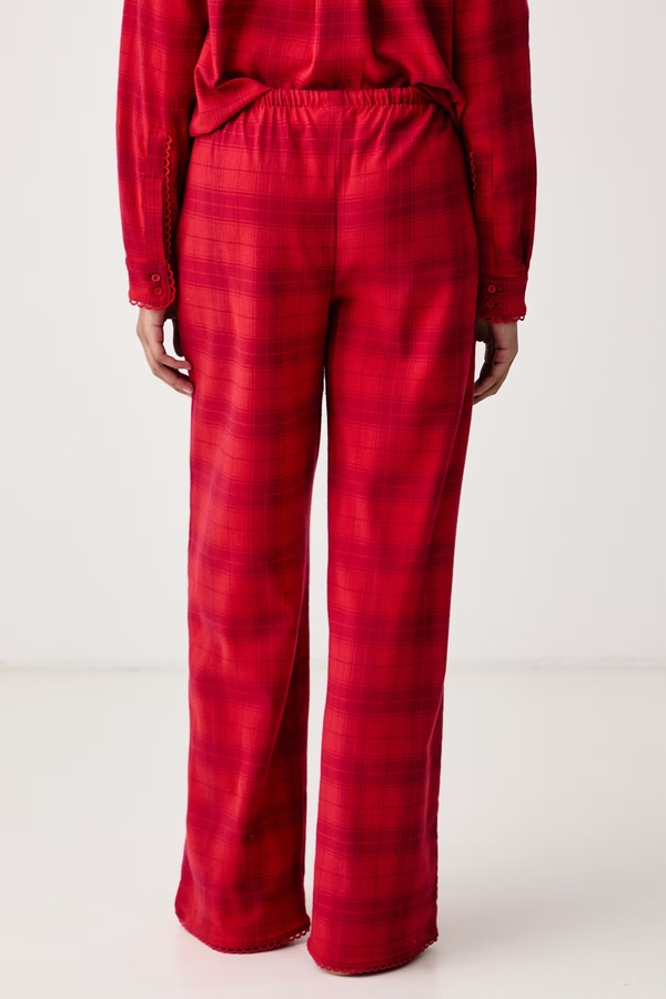 Піжамні штани жіночі бавовняні з еластаном HUGO FLANNEL PANTS колір червоний фото 3