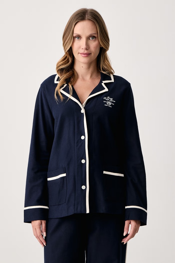 Роздільна піжама жіноча бавовняна Lauren Ralph Lauren колір темно-синій фото 2