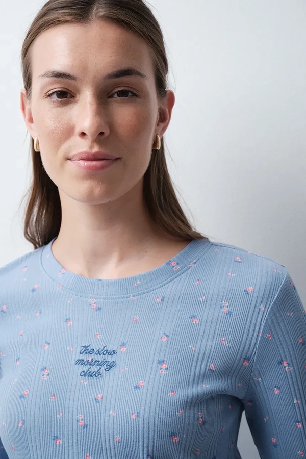 Роздільна піжама жіноча бавовняна women'secret колір блакитний фото 3