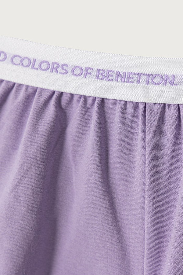 Роздільна піжама дитяча бавовняна з еластаном United Colors of Benetton колір фіолетовий фото 4