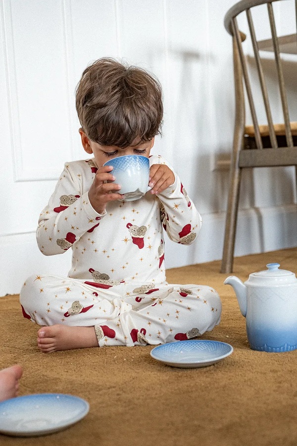 Роздільна піжама дитяча з бавовною That's mine Emilio homewear set колір бежевий фото 3