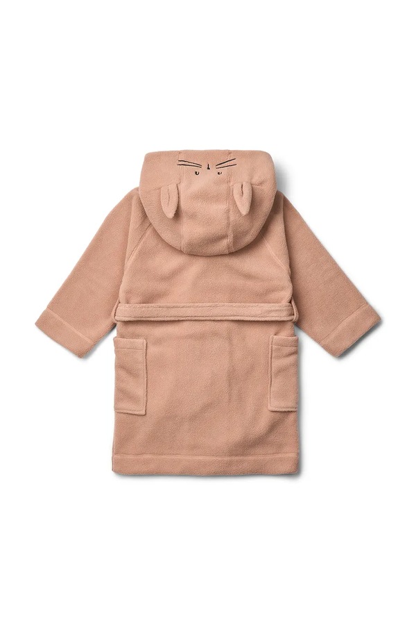 Халат з капюшоном дитячий Liewood Minik Rabbit Fleece Bathrobe колір рожевий фото 2