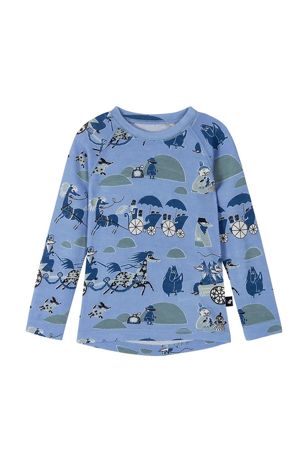 Комплект термобілизни дитячий з мериносовою вовною Reima Moomin Trivsam колір блакитний фото 3