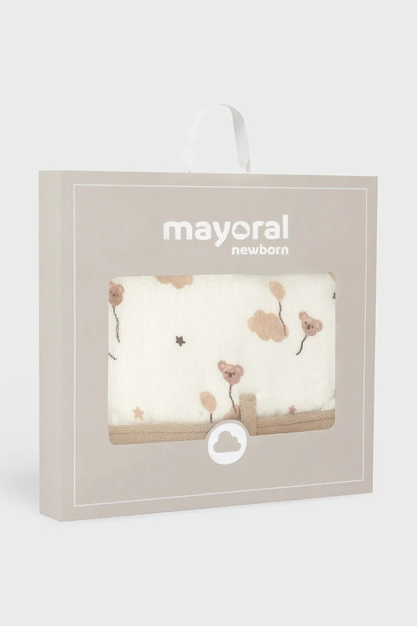 Халат з капюшоном для немовлят бавовняний Mayoral Newborn колір бежевий фото 4
