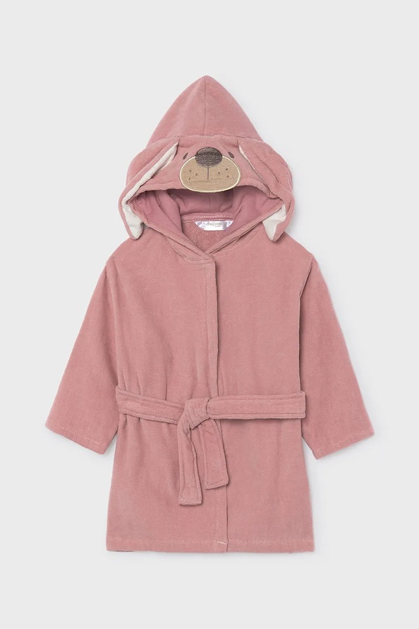 Халат с капюшоном для младенцев хлопковый Mayoral Newborn цвет розовый