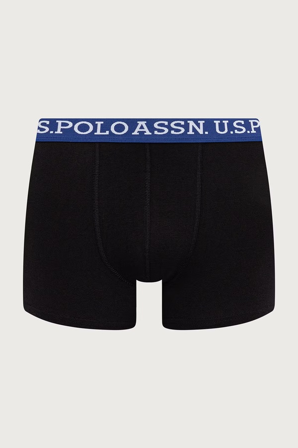 Боксери чоловічі бавовняні з еластаном USPA Contrast Waistband 3 шт. U.S. Polo Assn. колір чорний фото 3