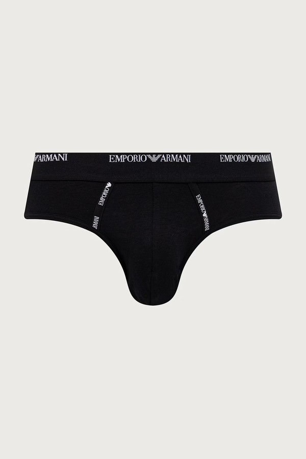 Сліпи чоловічі бавовняні з еластаном 2 шт. Emporio Armani Underwear колір чорний фото 3