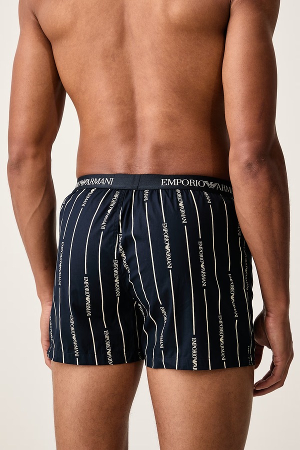 Вільні боксери чоловічі бавовняні Emporio Armani Underwear колір темно-синій фото 3