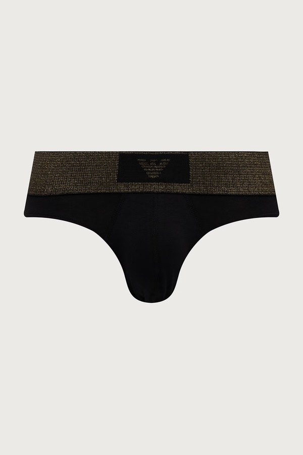 Сліпи чоловічі бавовняні з еластаном 2 шт. Emporio Armani Underwear колір чорний фото 2