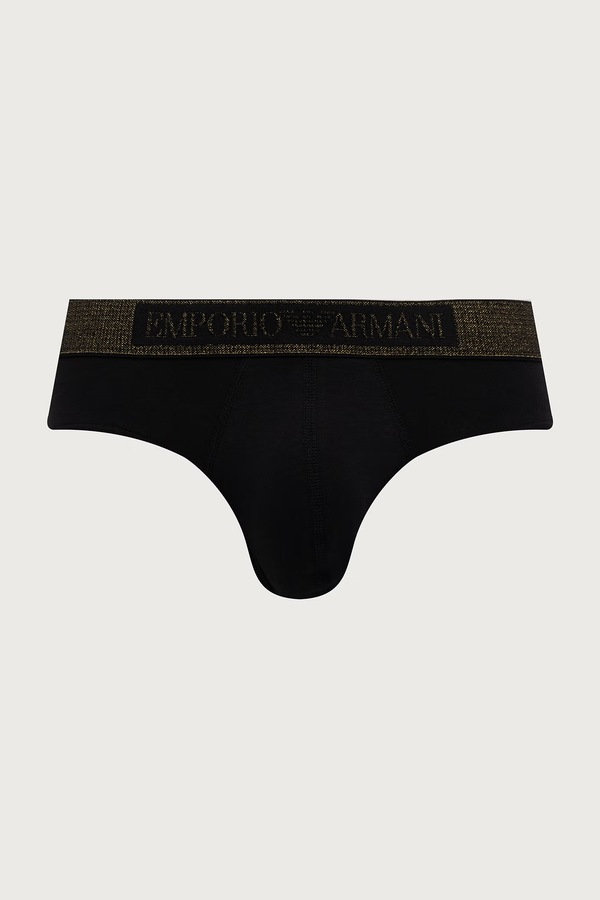 Сліпи чоловічі бавовняні з еластаном 2 шт. Emporio Armani Underwear колір чорний фото 3