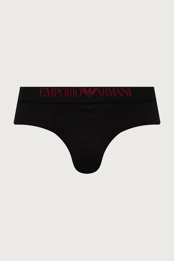 Сліпи чоловічі бавовняні з еластаном 2 шт. Emporio Armani Underwear колір чорний фото 3