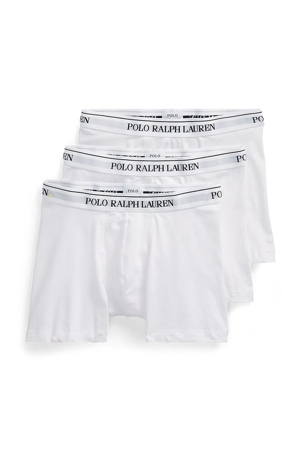 Боксери чоловічі бавовняні з еластаном 3 шт. Polo Ralph Lauren колір білий