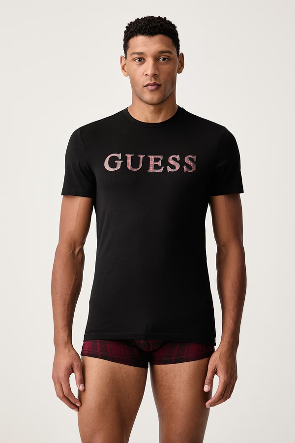Роздільна піжама чоловіча бавовняна з еластаном Guess колір чорний