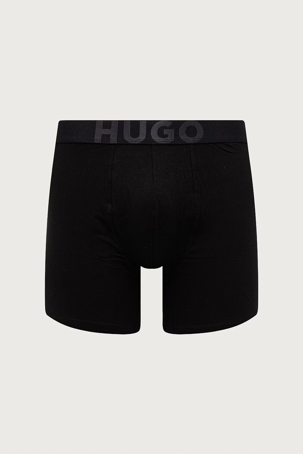 Облягаючі боксери чоловічі бавовняні з еластаном BOXERBR TR GIFT VEGA 3 шт. HUGO колір чорний фото 2