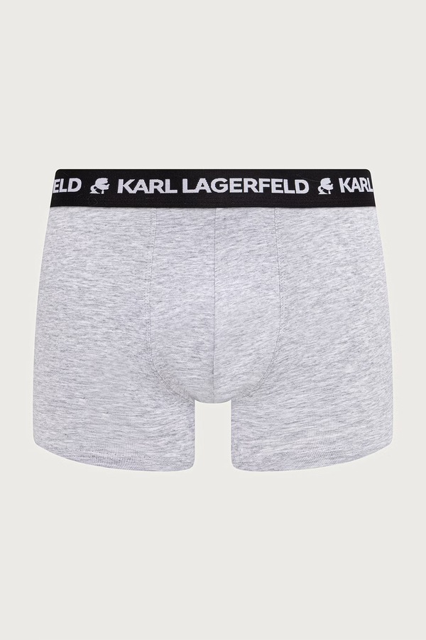 Облягаючі боксери чоловічі бавовняні з еластаном 3 шт. Karl Lagerfeld колір чорний фото 2
