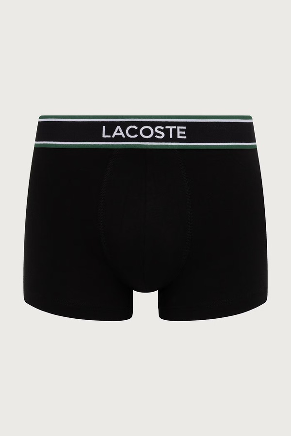 Облегающие боксеры мужские с хлопком 3 шт. Lacoste цвет черный