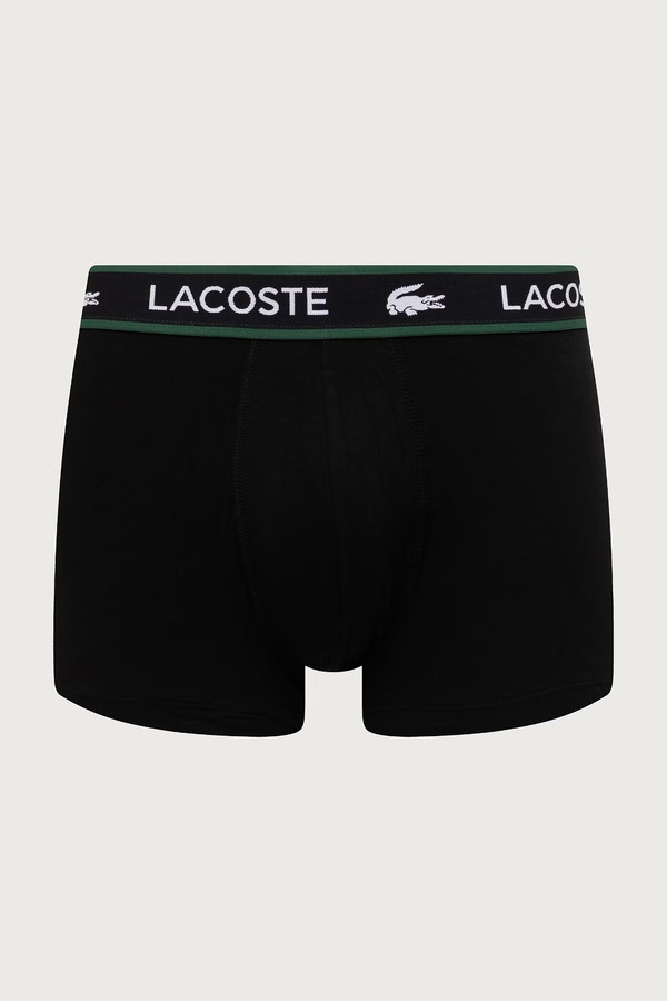 Боксери чоловічі бавовняні з еластаном 3 шт. Lacoste колір чорний фото 2