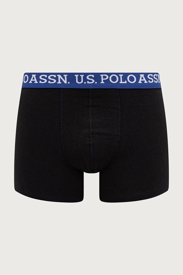Облегающие боксеры мужские с хлопком CONTRAST BRAND WAISTBAND 3 шт. U.S. Polo Assn. цвет черный фото 2