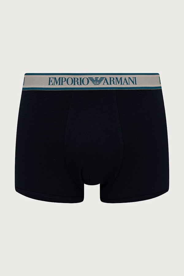Боксери чоловічі з бавовною 3 шт. Emporio Armani Underwear колір темно-синій