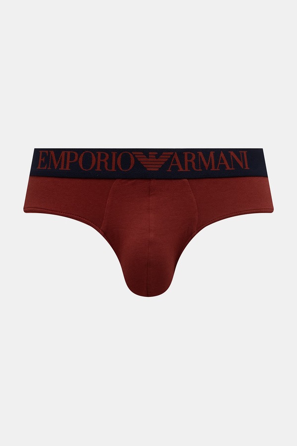 Сліпи чоловічі бавовняні з еластаном 2 шт. Emporio Armani Underwear колір темно-синій