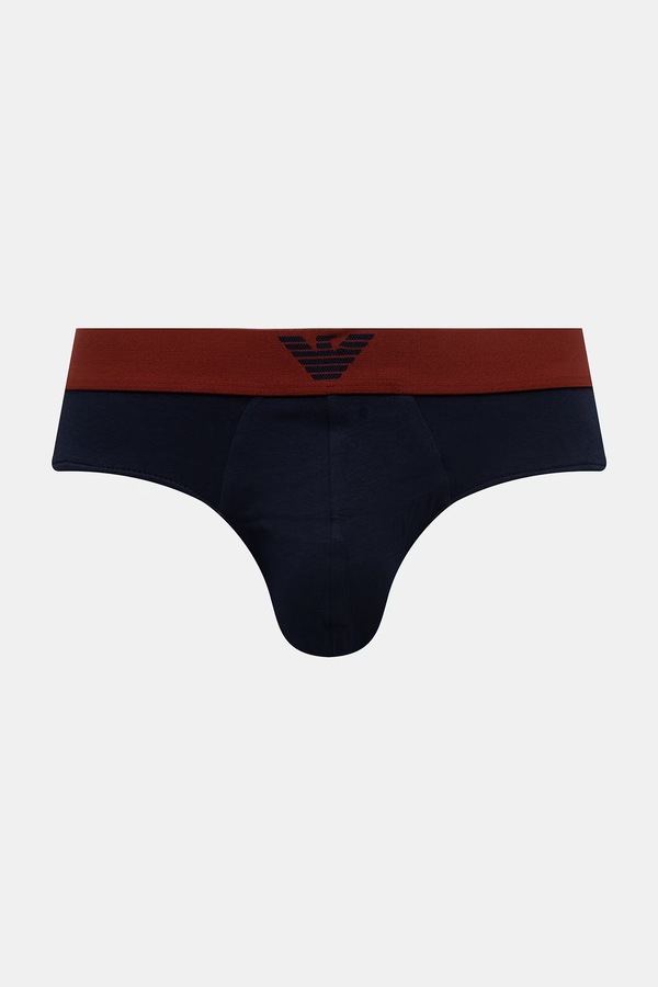 Сліпи чоловічі бавовняні з еластаном 2 шт. Emporio Armani Underwear колір темно-синій фото 2