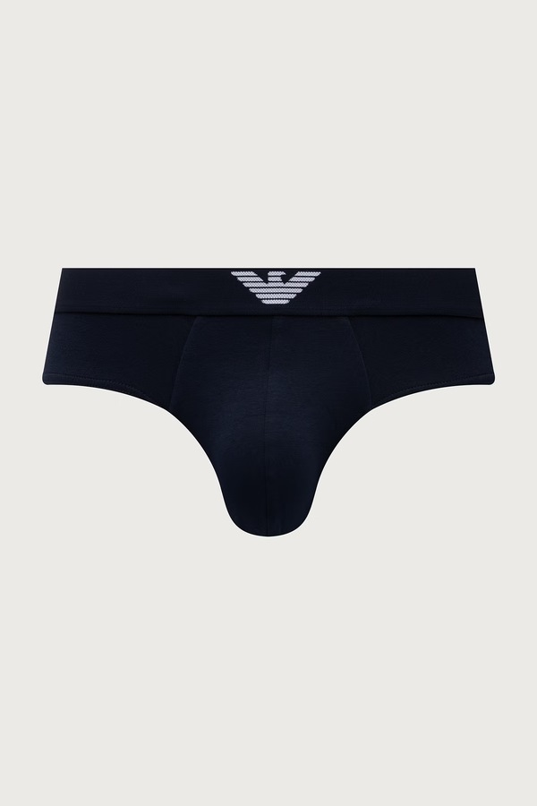 Сліпи чоловічі бавовняні з еластаном 2 шт. Emporio Armani Underwear колір блакитний