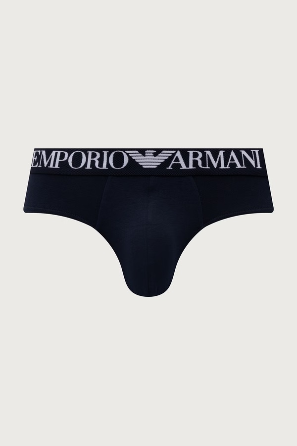 Сліпи чоловічі бавовняні з еластаном 2 шт. Emporio Armani Underwear колір блакитний фото 2