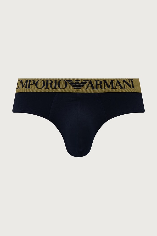Сліпи чоловічі бавовняні з еластаном 2 шт. Emporio Armani Underwear колір зелений