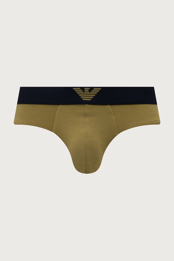Сліпи чоловічі бавовняні з еластаном 2 шт. Emporio Armani Underwear колір зелений фото 2